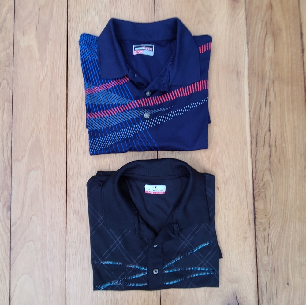 Lot of 2 Grand Slam Polos Gaphic Print Mens XL